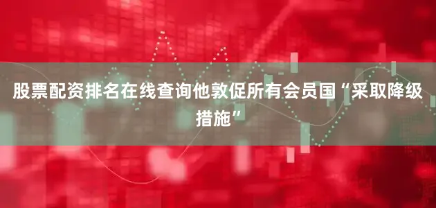 股票配资排名在线查询他敦促所有会员国“采取降级措施”