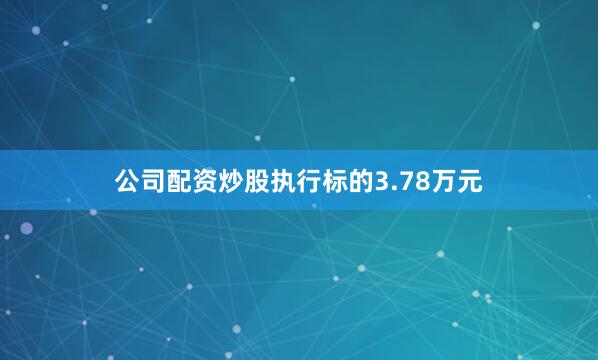 公司配资炒股执行标的3.78万元